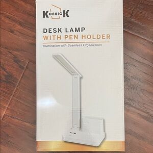 White Desk Lamp with Pen Holder